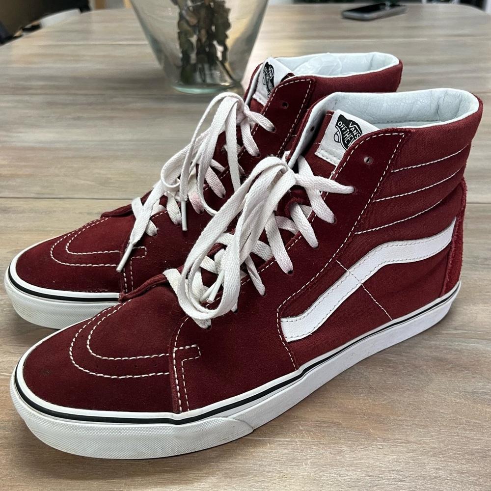 Vans size 10.5 Sk8 High Crimson Red